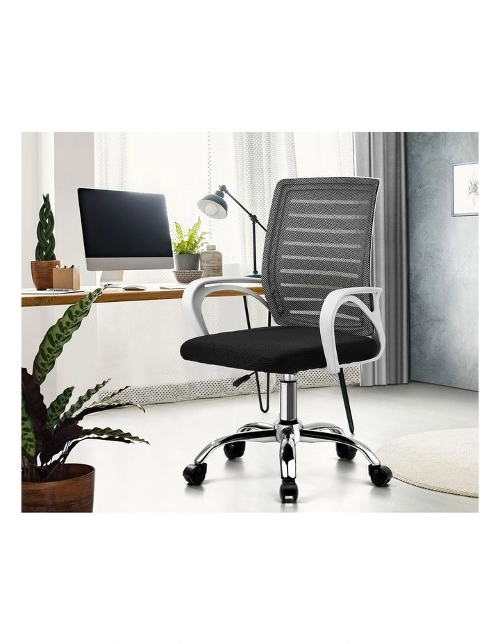 Oikiture Mesh Office Chair White&Black image 5