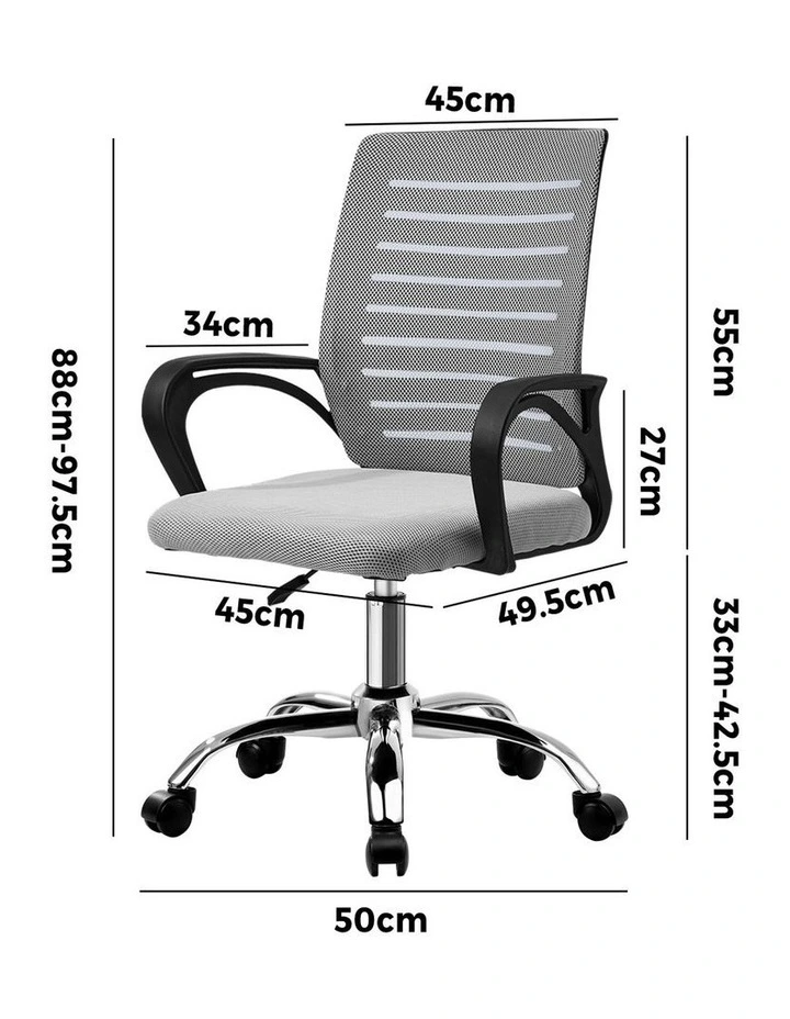 Oikiture Mesh Office Chair Black&Grey image 3