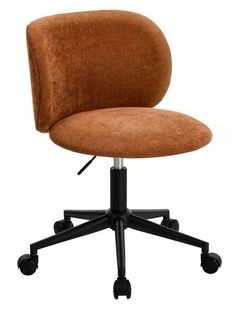 Oikiture Office Chair Armless Mid Back Swivel Ergonomic Chair Wheels Orange