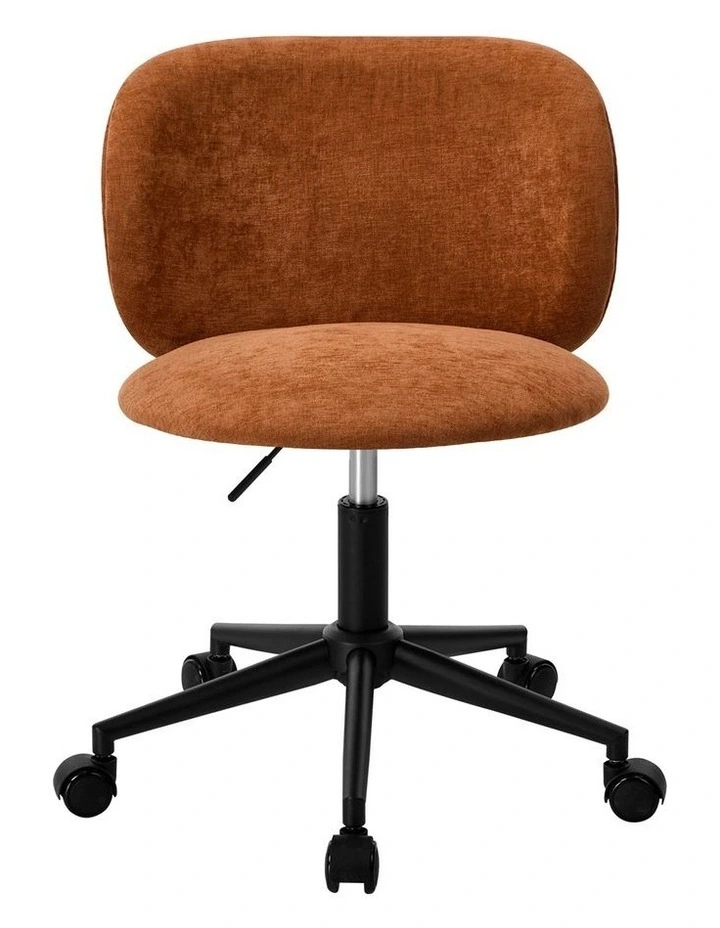 Oikiture Office Chair Armless Mid Back Swivel Ergonomic Chair Wheels Orange image 2