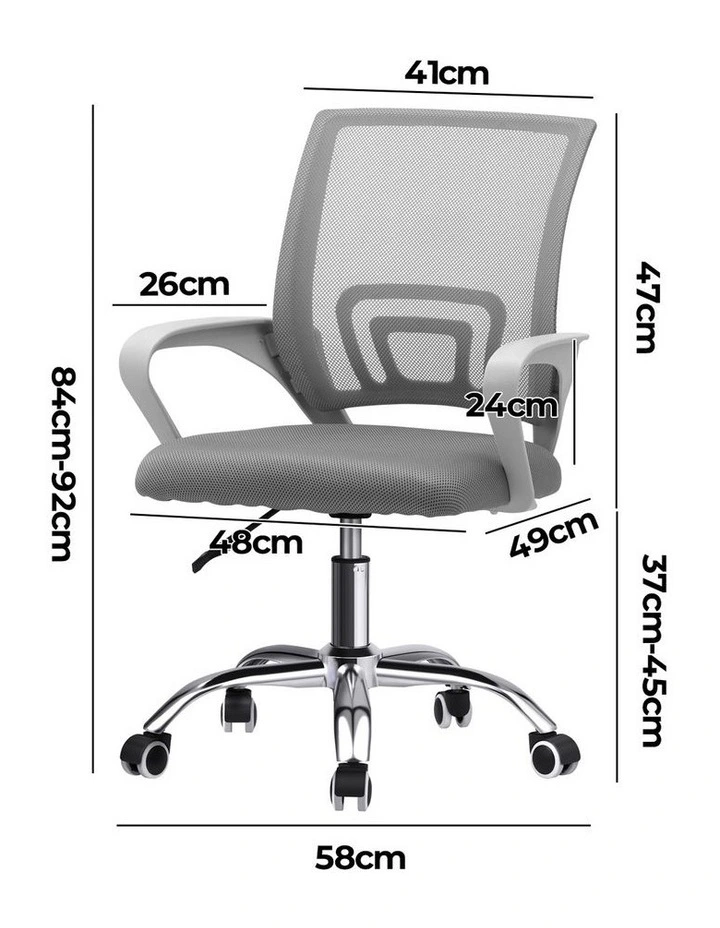 Oikiture Mesh Office Chair Backrest White image 3