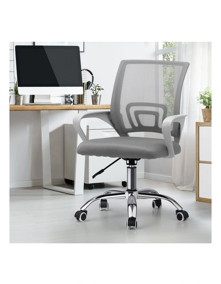 Oikiture Mesh Office Chair Backrest White image 4