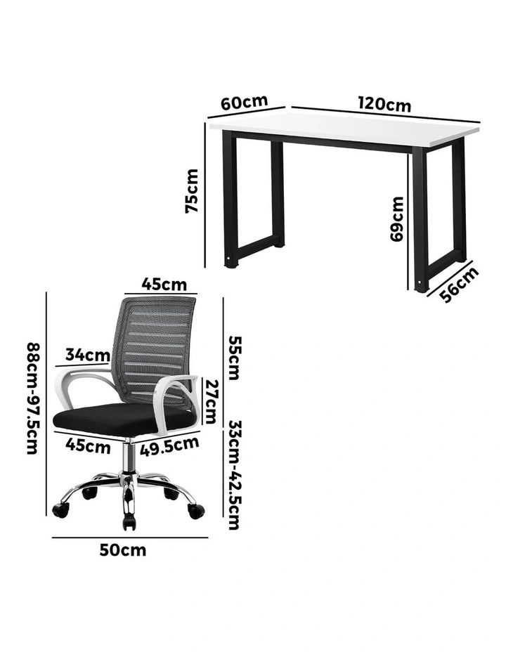 Oikiture Home Office Desk and Chair Set image 3
