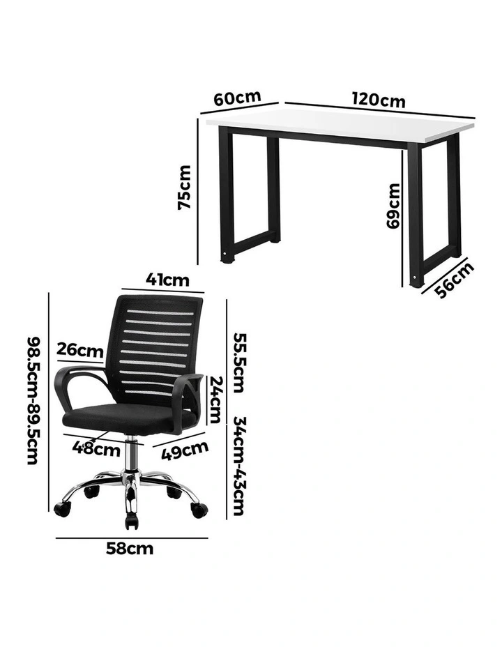 Oikiture Home Office Desk and Chair Set image 3