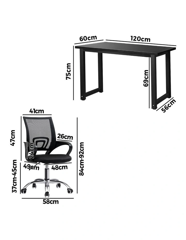 Oikiture Home Office Desk and Chair Set image 3