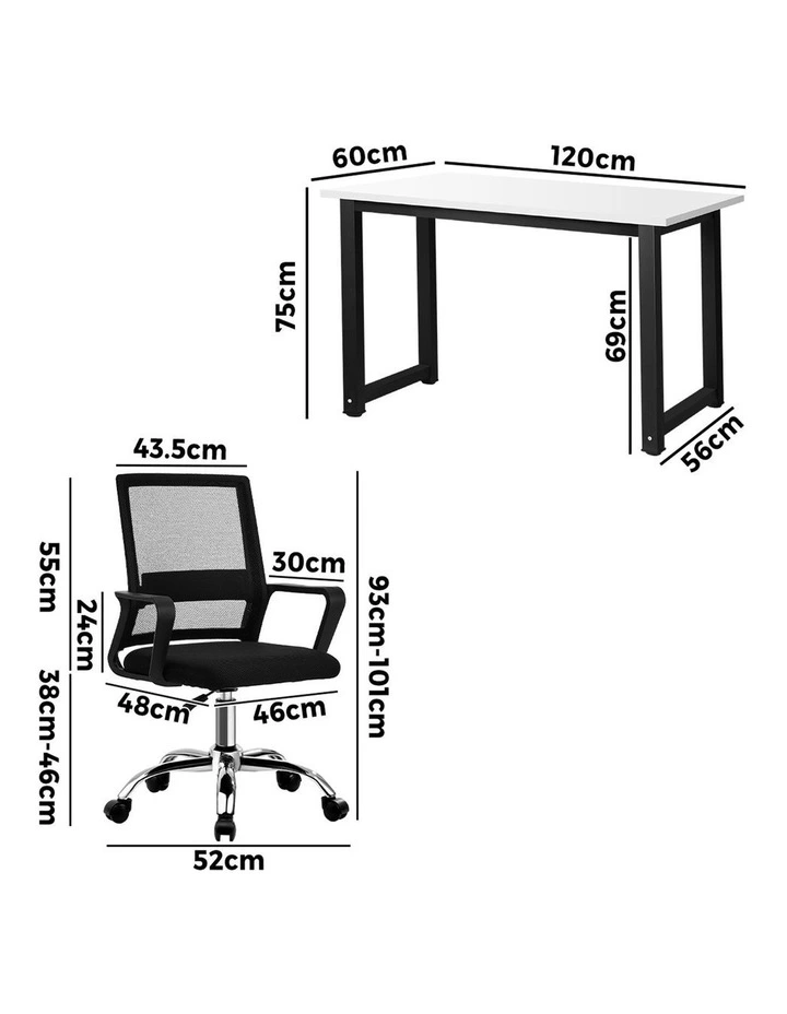 Oikiture Home Office Desk and Chair Set image 3