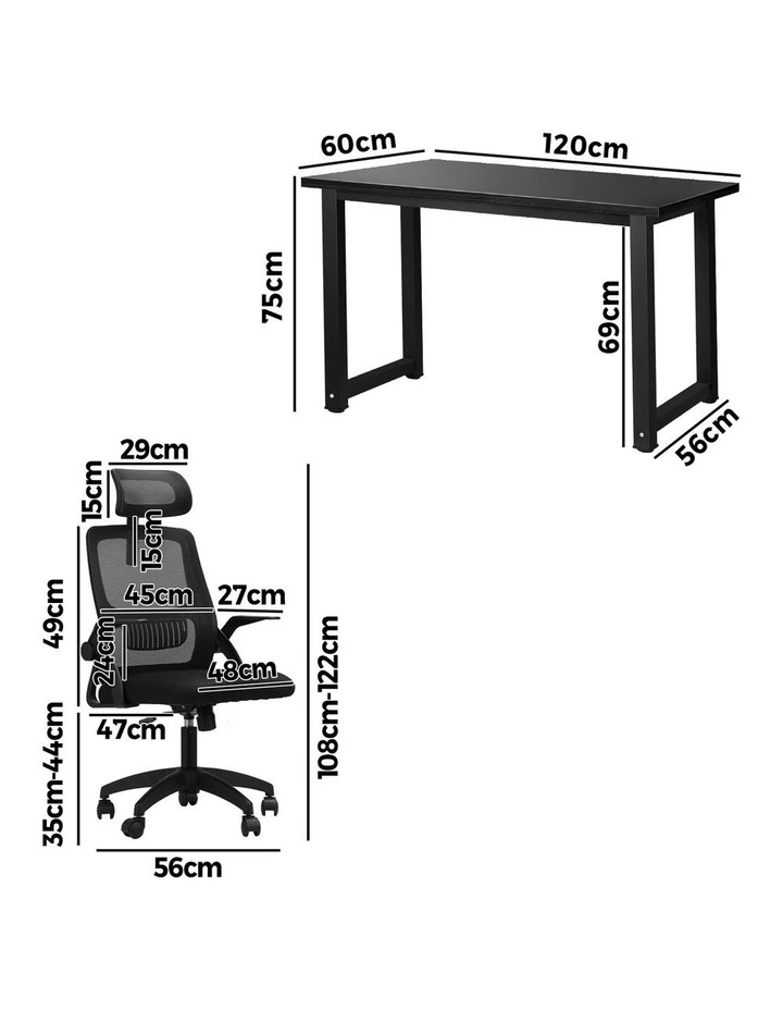 Oikiture Home Office Desk and Chair Set image 3
