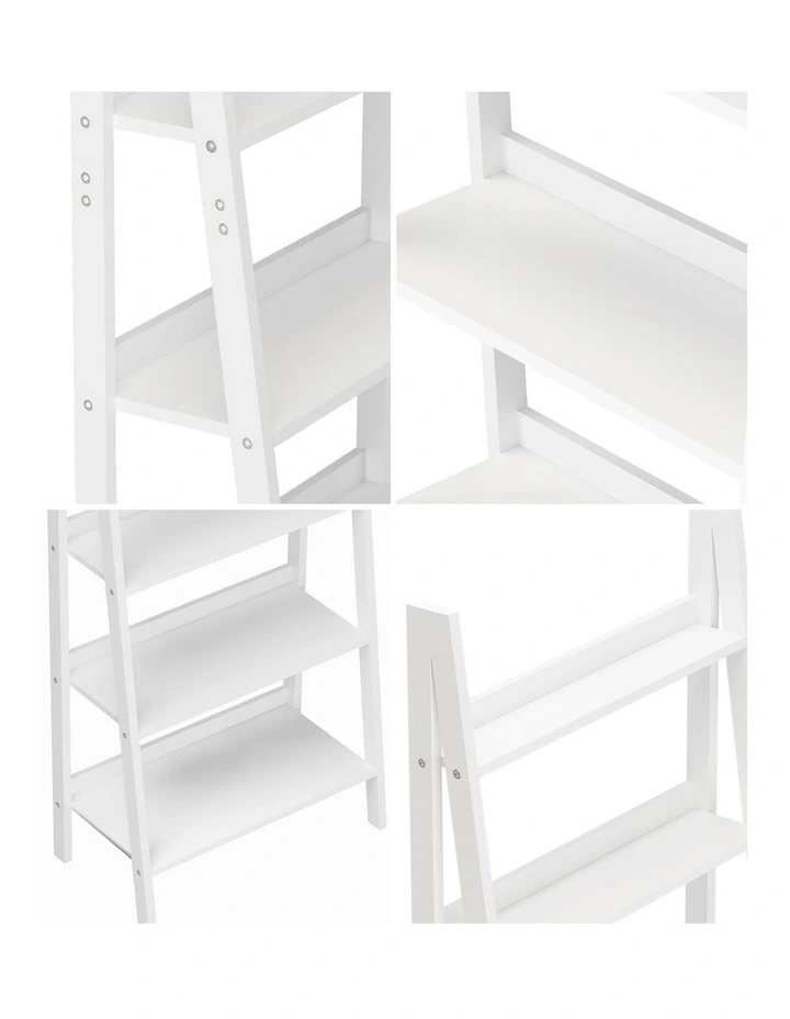 Oikiture Bookshelf 6 Tier Corner Ladder Shelf Home Storage Display Rack White image 6