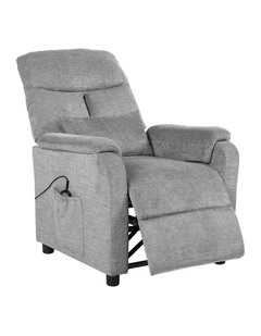 Oikiture Recliner Chair Adjustable Fabric Lounge Sofa Armchair Polyester Grey