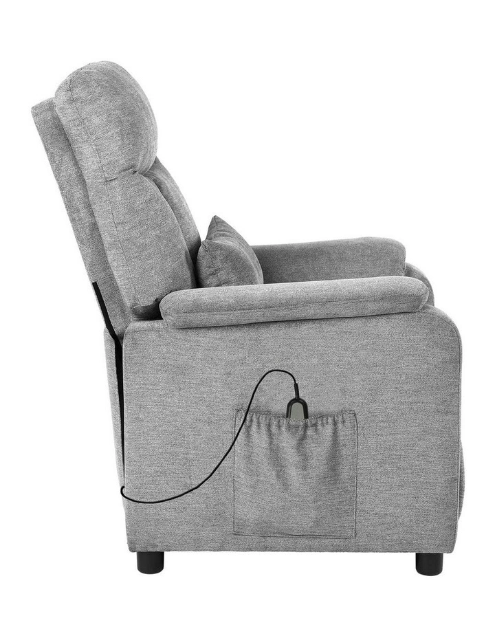 Oikiture Recliner Chair Adjustable Fabric Lounge Sofa Armchair Polyester Grey image 6