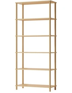 Oikiture Bookshelf 5 Tier Display Shelf Storage Shelves Stand Rack Natural