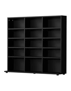 Oikiture Bookshelf Display Shelf Unit Bookcase CD Media Storage Rack Black