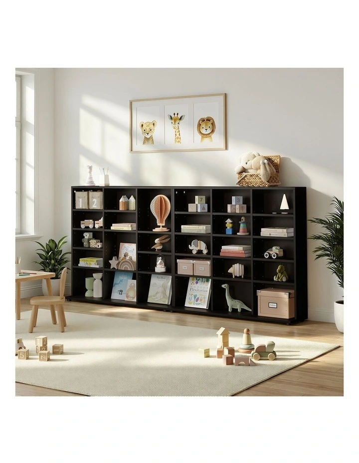 Oikiture Bookshelf Display Shelf Unit Bookcase CD Media Storage Rack Black image 5