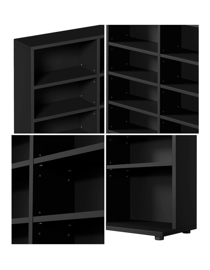 Oikiture Bookshelf Display Shelf Unit Bookcase CD Media Storage Rack Black image 6