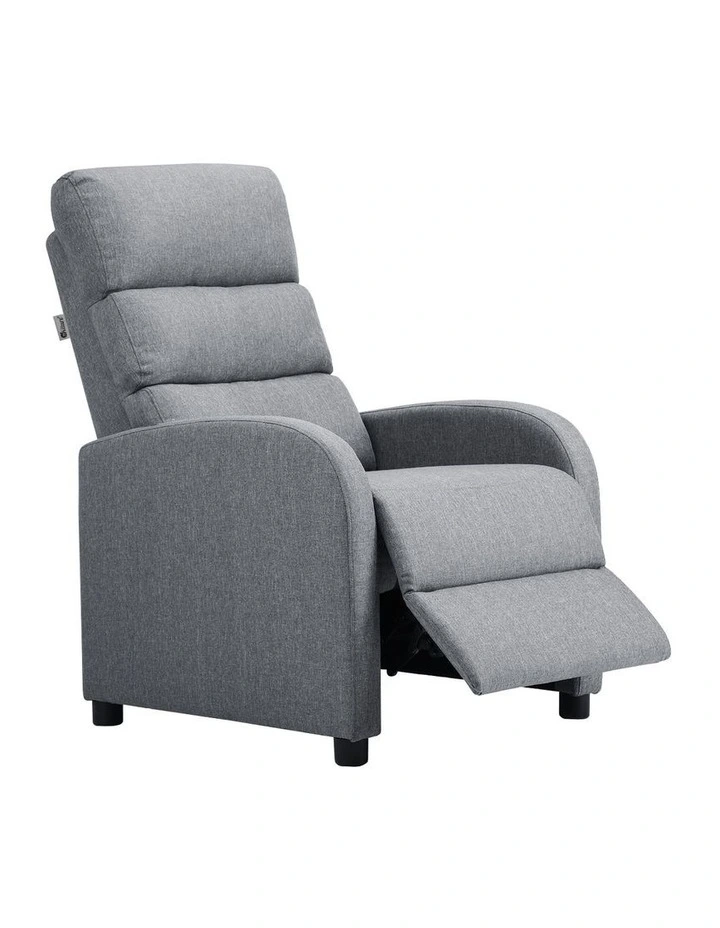 Oikiture Recliner Chair Polyester Grey image 1