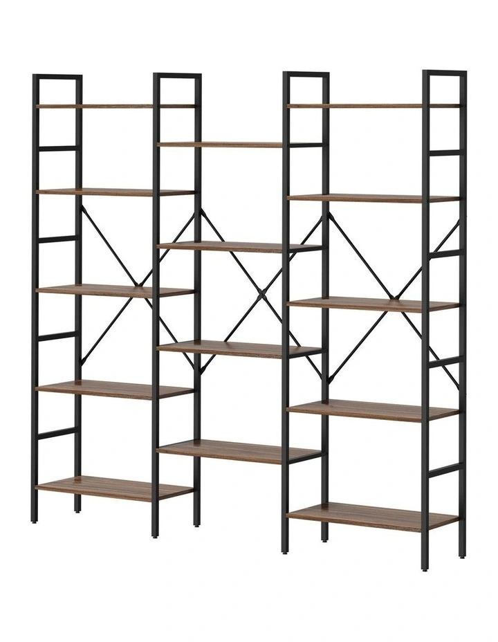 Oikiture 14 Tier Display Shelf Stand Bookshelf Metal Storage Industrial 1.76m image 1
