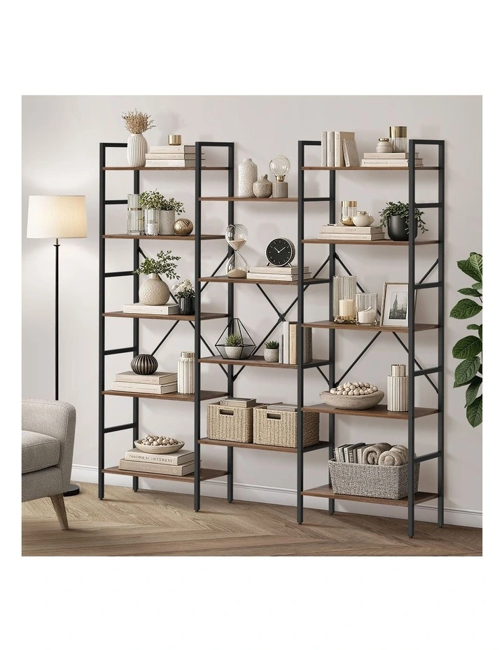 Oikiture 14 Tier Display Shelf Stand Bookshelf Metal Storage Industrial 1.76m image 4