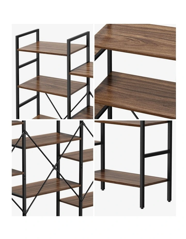Oikiture 14 Tier Display Shelf Stand Bookshelf Metal Storage Industrial 1.76m image 6