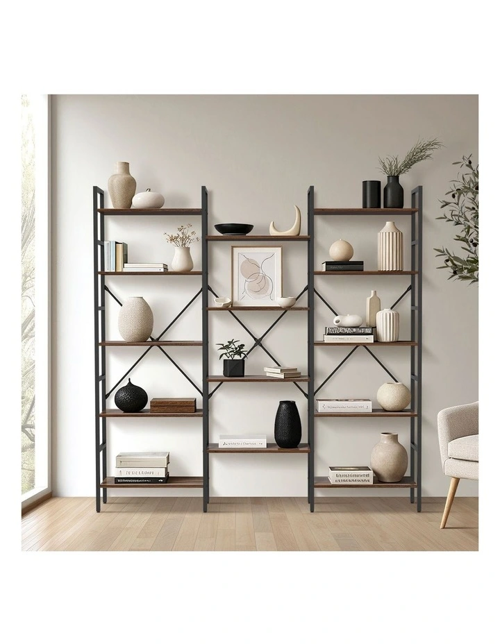 Oikiture 14 Tier Display Shelf Stand Bookshelf Metal Storage Industrial 1.76m image 7