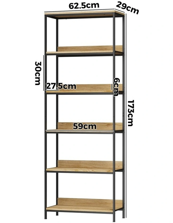 Oikiture Display Shelf 5 Tier Bookshelf Storage Shelves Stand Rack Bookcase image 3
