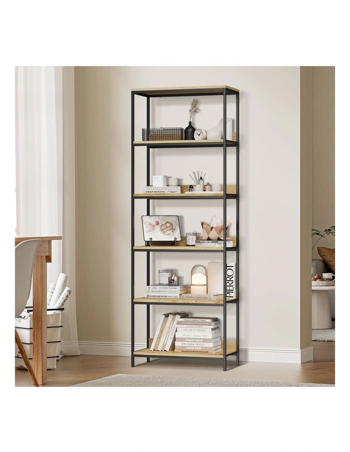 Oikiture Display Shelf 5 Tier Bookshelf Storage Shelves Stand Rack Bookcase image 4