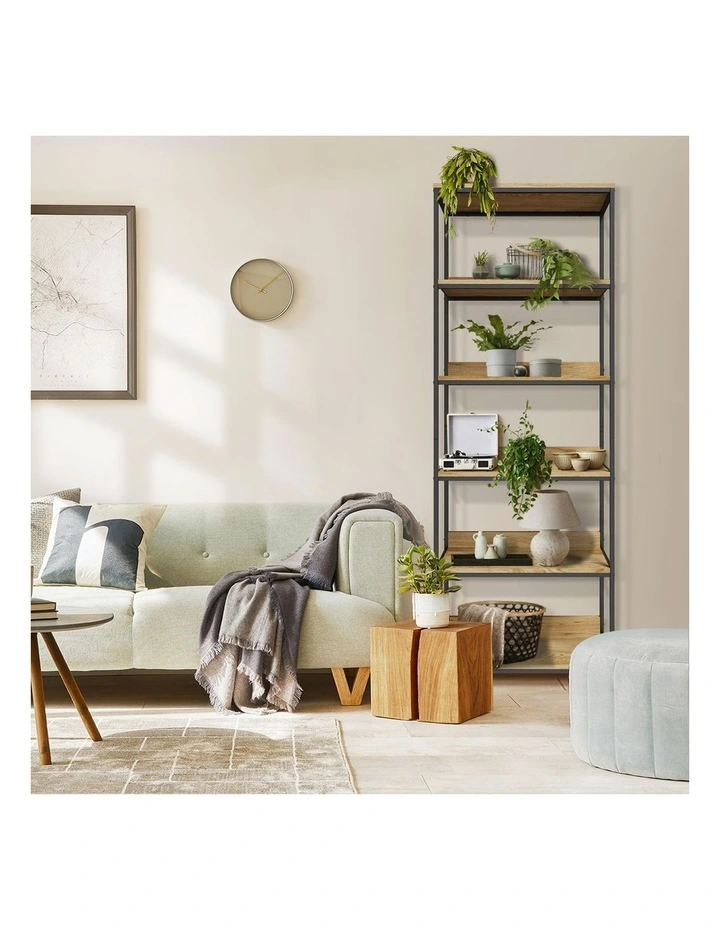 Oikiture Display Shelf 5 Tier Bookshelf Storage Shelves Stand Rack Bookcase image 6