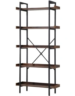 Oikiture Display Shelf 5-Tier Bookshelf Shelves Storage Bookcase Stand Rack 80CM