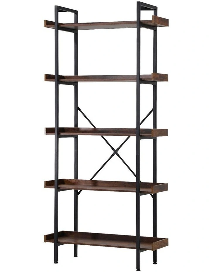 Oikiture Display Shelf 5-Tier Bookshelf Shelves Storage Bookcase Stand Rack 80CM image 1