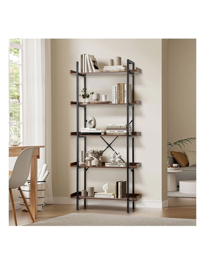 Oikiture Display Shelf 5-Tier Bookshelf Shelves Storage Bookcase Stand Rack 80CM image 4