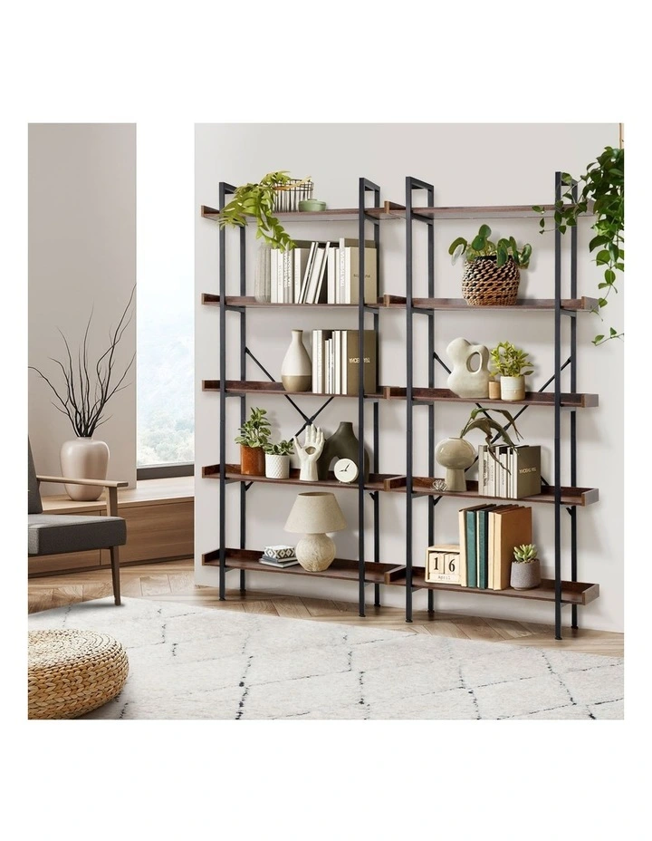 Oikiture Display Shelf 5-Tier Bookshelf Shelves Storage Bookcase Stand Rack 80CM image 5