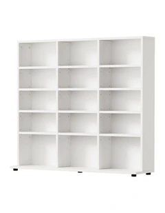 Oikiture Bookshelf Display Shelf Unit Bookcase CD Media Storage Rack White
