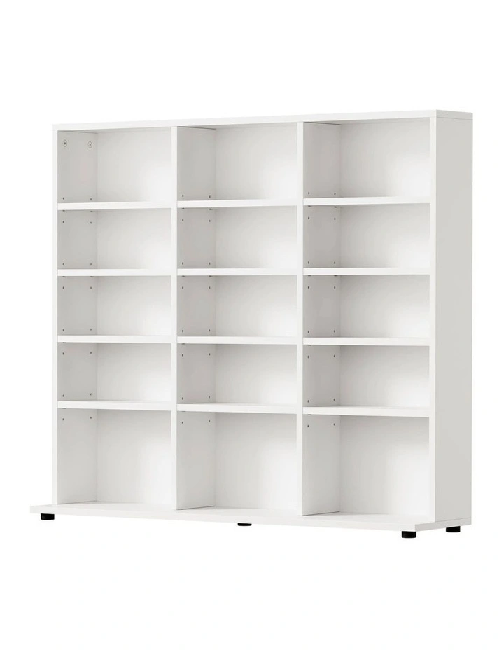 Oikiture Bookshelf Display Shelf Unit Bookcase CD Media Storage Rack White image 1