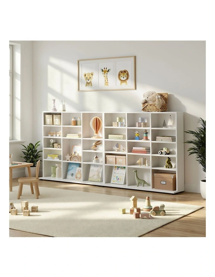 Oikiture Bookshelf Display Shelf Unit Bookcase CD Media Storage Rack White image 5