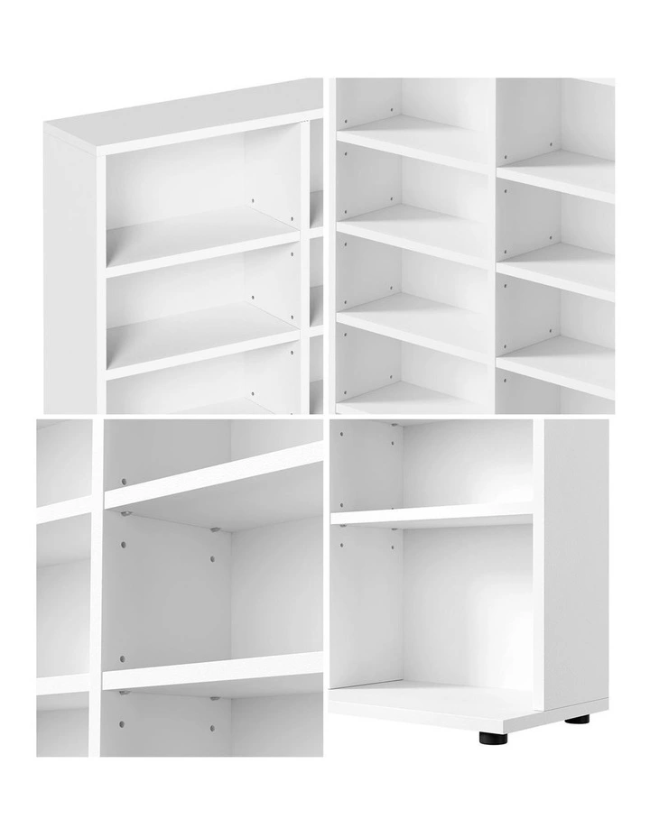 Oikiture Bookshelf Display Shelf Unit Bookcase CD Media Storage Rack White image 6