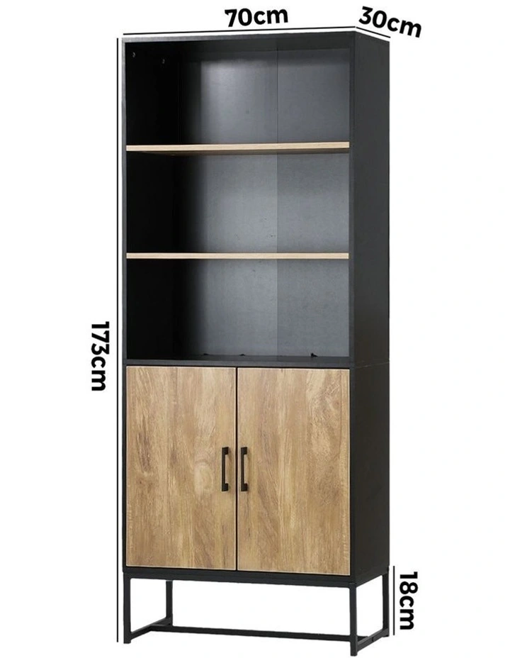 Oikiture Display Shelf 5-Tier Storage Shelves Bookshelf Bookcase Cupboard image 3