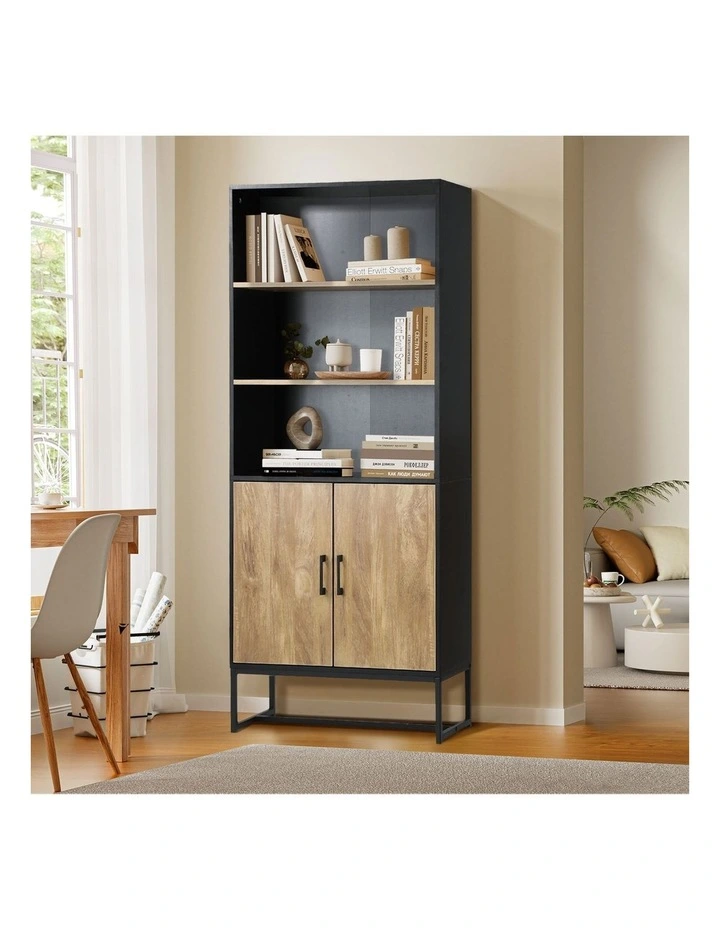 Oikiture Display Shelf 5-Tier Storage Shelves Bookshelf Bookcase Cupboard image 4