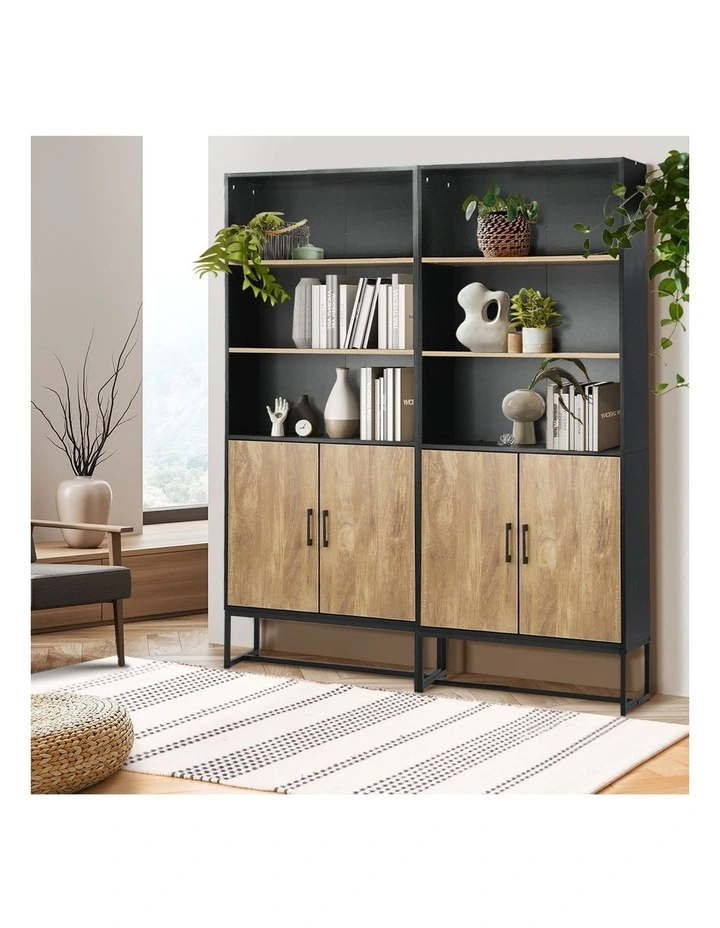 Oikiture Display Shelf 5-Tier Storage Shelves Bookshelf Bookcase Cupboard image 5