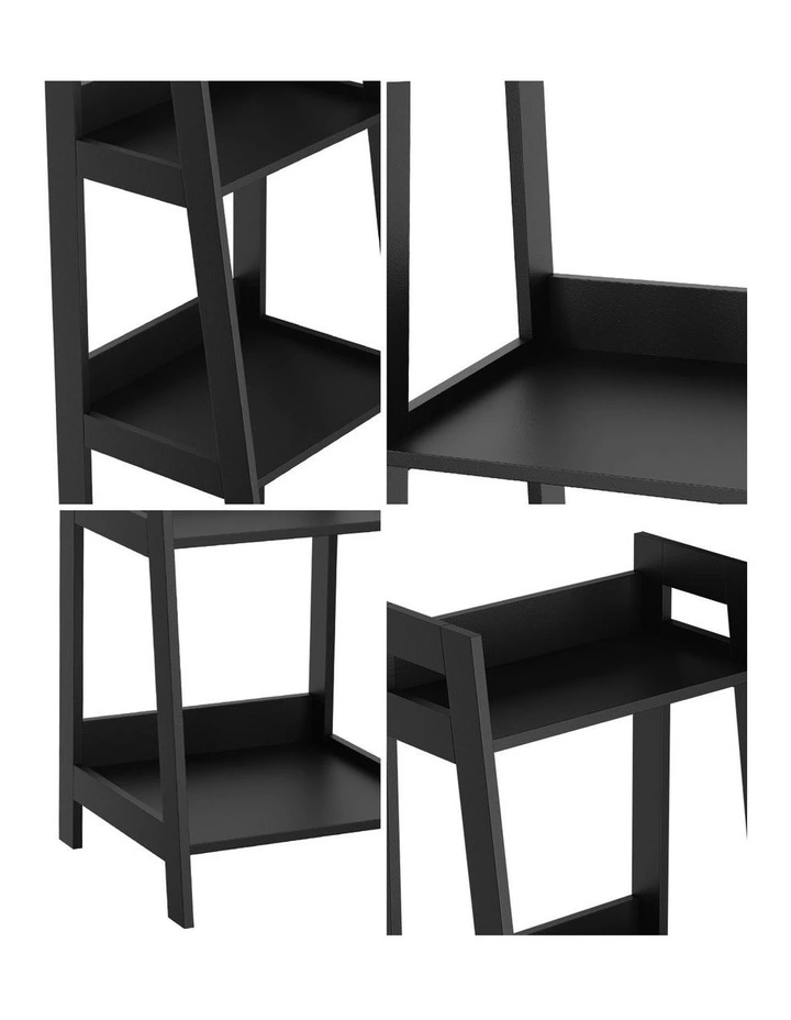 Oikiture Bookshelf 4 Tier Corner Ladder Shelf Home Storage Display Rack Black image 6