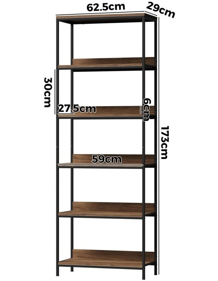 Oikiture Display Shelf 5 Tier Bookshelf Storage Shelves Bookcase Stand Rack image 3