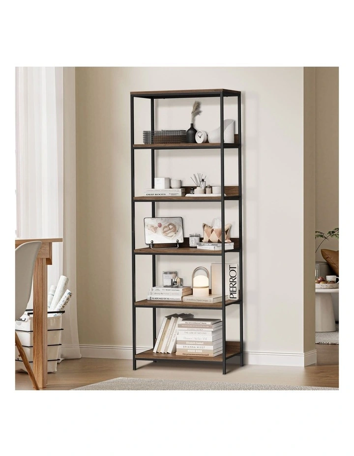 Oikiture Display Shelf 5 Tier Bookshelf Storage Shelves Bookcase Stand Rack image 4