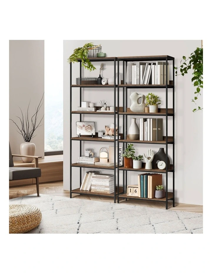 Oikiture Display Shelf 5 Tier Bookshelf Storage Shelves Bookcase Stand Rack image 5