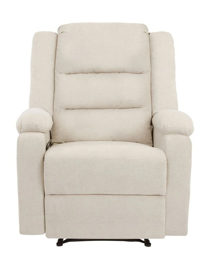 Oikiture Recliner Chair With Side Pocket Polyester Beige image 2