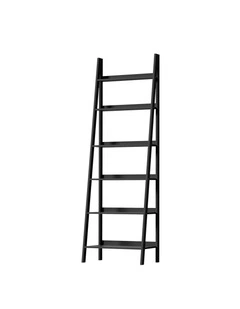 Oikiture Bookshelf 6 Tier Corner Ladder Shelf Home Storage Display Rack Black