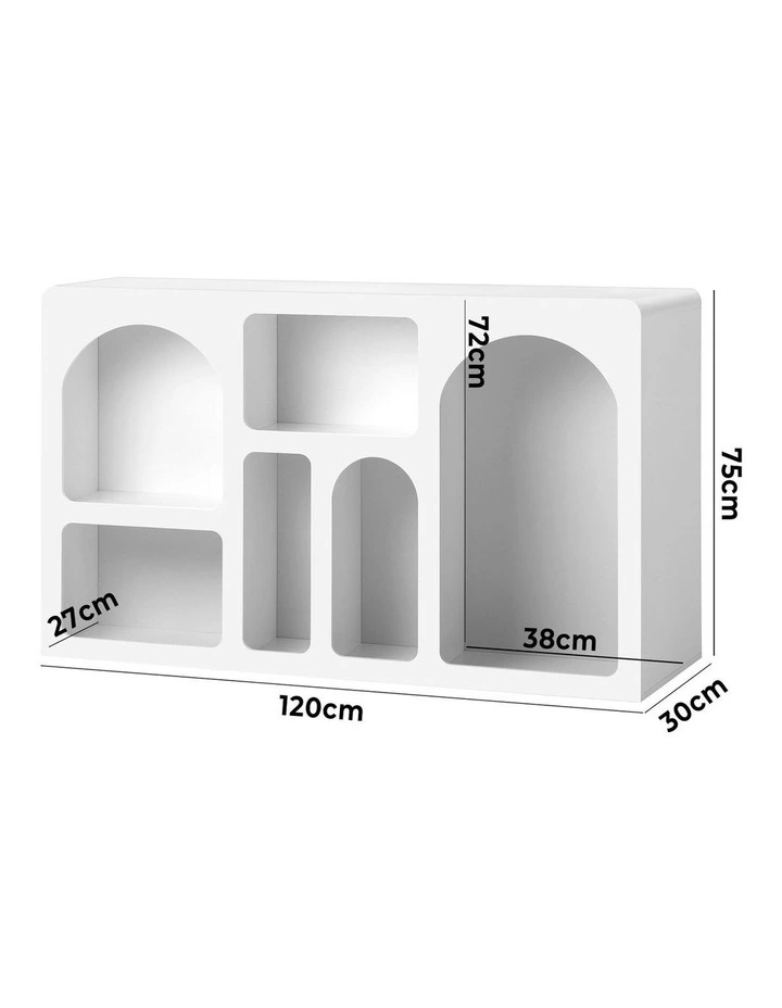 Oikiture Display Shelf Storage Stand Shelves Unit Bookcase Bookshelf Rack White image 3