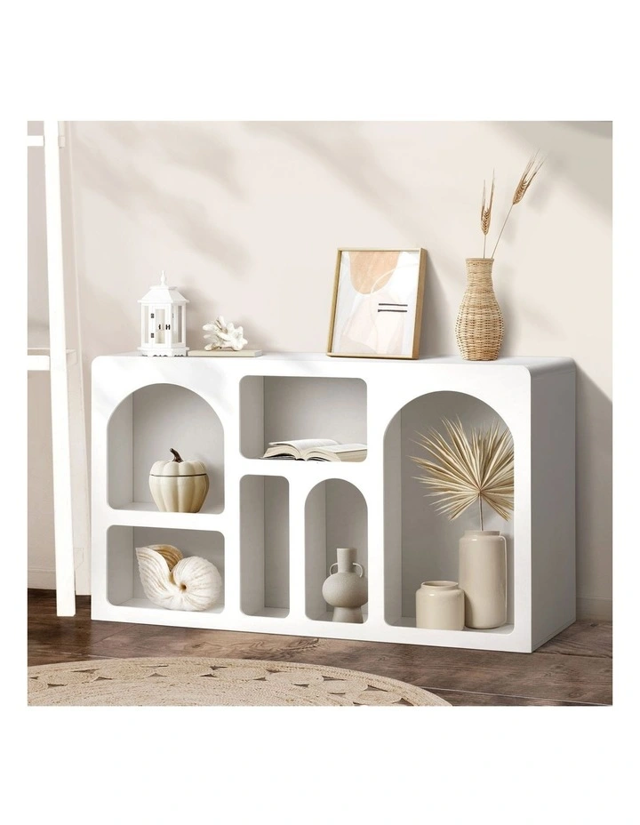 Oikiture Display Shelf Storage Stand Shelves Unit Bookcase Bookshelf Rack White image 4