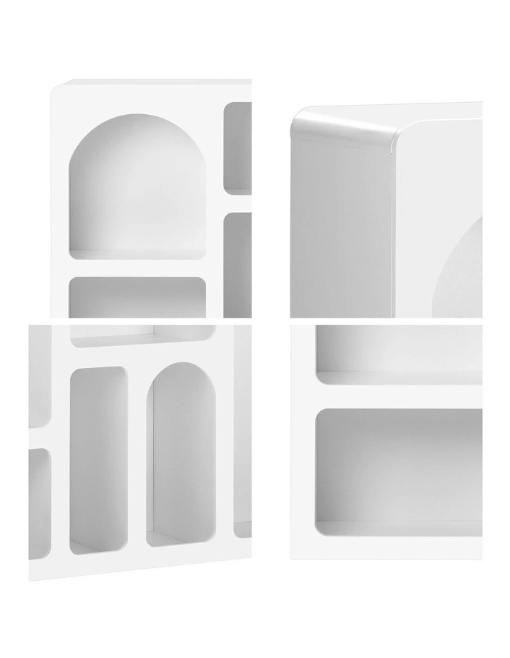 Oikiture Display Shelf Storage Stand Shelves Unit Bookcase Bookshelf Rack White image 6