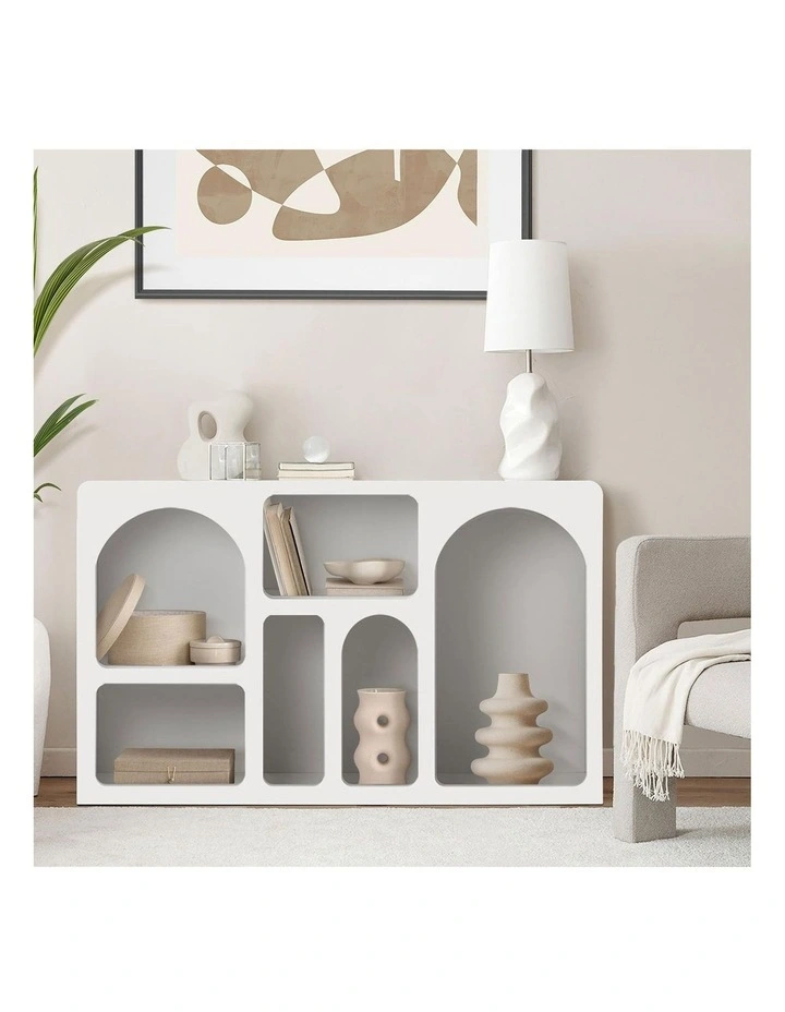 Oikiture Display Shelf Storage Stand Shelves Unit Bookcase Bookshelf Rack White image 7
