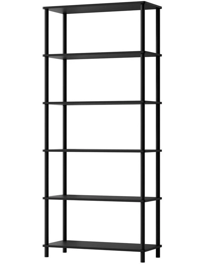 Oikiture Bookshelf 5 Tier Display Shelf Storage Shelves Stand Rack Black image 1