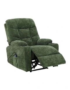 Oikiture Recliner Chair Heated Massage Chair Polyester Green