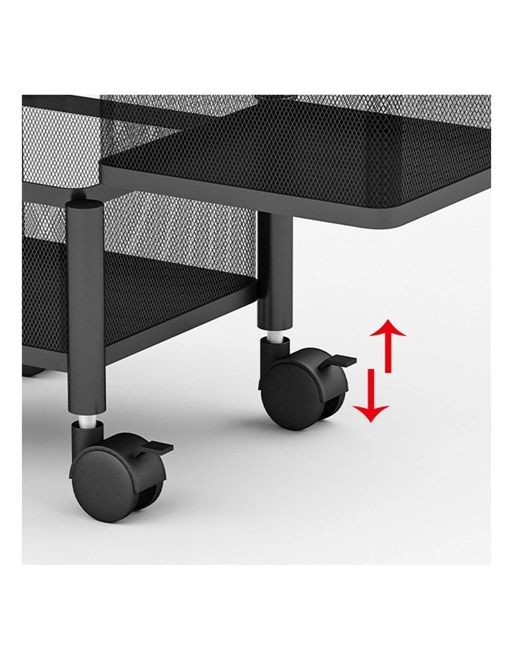SOGA 2 Pack 2-Tier Rotating Storage Racks with Wheels image 5